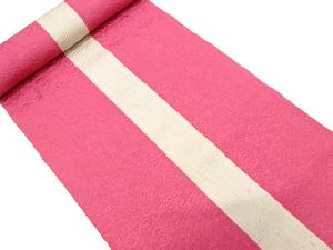 アンティーク　縞に花模様織り出し　八寸帯地反物